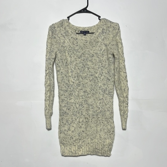 American Eagle Outfitters Dresses & Skirts - American Eagle Chunky Knit Cream Grey Sweater Dress Size XXS